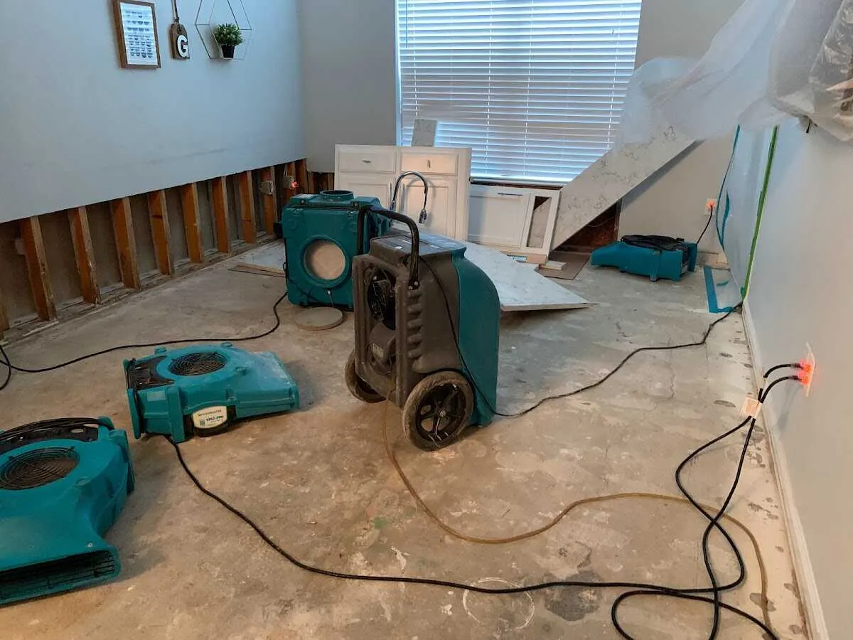 Dehumidifier in flood-cut room for Water Extraction & Removal in Tillmans Corner